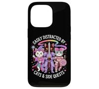 Distracted By Cats And Side Quests Cute Hero Cats Geek Girls Case for iPhone 13 Pro