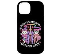 Distracted By Cats And Side Quests Cute Hero Cats Geek Girls Case for iPhone 14