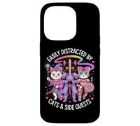 Distracted By Cats And Side Quests Cute Hero Cats Geek Girls Case for iPhone 14 Pro