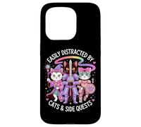 Distracted By Cats And Side Quests Cute Hero Cats Geek Girls Case for iPhone 15 Pro