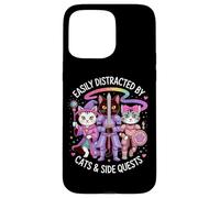 Distracted By Cats And Side Quests Cute Hero Cats Geek Girls Case for iPhone 15 Pro Max