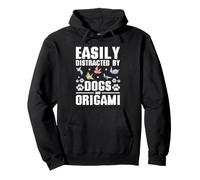 Distracted By Dogs And Origami Paper Folding Art Pullover Hoodie