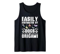 Distracted By Dogs and Origami Paper Folding Art Tank Top