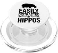 Distracted By Hippos Funny Hippo PopSockets PopGrip for MagSafe