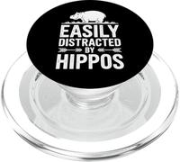 Distracted By Hippos Funny Hippo PopSockets PopGrip for MagSafe