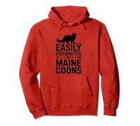 Distracted By Maine Coons Funny Maine Coon Pullover Hoodie