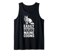 Distracted by Maine Coons Funny Maine Coon Tank Top