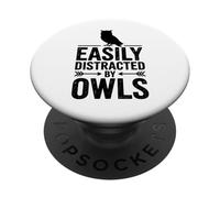 Distracted By Owls Funny Owl PopSockets Adhesive PopGrip
