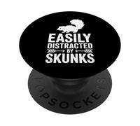 Distracted By Skunks Funny Skunk PopSockets Adhesive PopGrip