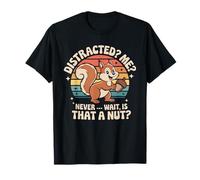 Distracted Me Funny ADHD Awareness Retro Squirrel T-Shirt