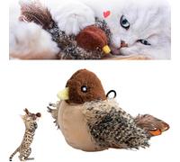 Distrainar Celery Pets Cat Toy, Celery Pets Chirping Bird, Cat Toys Rechargeable Flapping Bird Sparrow, Rechargeable Interactive Automatic Chirping Bird Toy Squeaky(01,1pcs)