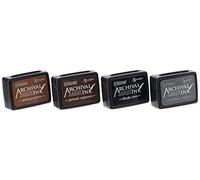 Ranger Distress Archival Ink Kit 3-Hickory Smoke/Vintage Photo/Ground Espresso/Black Soot, Various, 4 Mini Pads