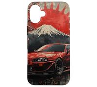Distress JDM Drift Race Car Rising Sun Sakura Blossom Art Case for iPhone 16 Plus