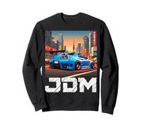 Distress JDM Drift Race Car Tokyo Skyline Sunset Scene Sweatshirt
