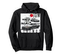 Distress JDM Legends Race Cars Japanese Flag Made In Japan Pullover Hoodie