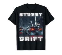 Distress JDM Tokyo Street Drift Racing Cars at Night T-Shirt