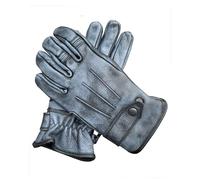 Distress Soft Aniline Leather Gloves Motorcycle Classic Fashion Moped Motorbike Touring Bobber Chopper Rider ATV Quad Bike Riding Driving Cycling Glove, Black, XXL