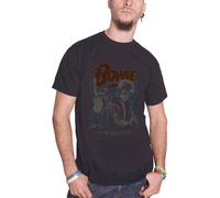 Distressed 1972 World Tour Poster T Shirt David Bowie Black XXL