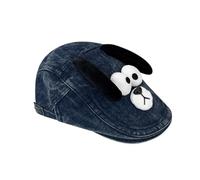 Distressed 3D Dog Ear Newsboys Hat Adjustable Women Sunproof Hat Breathable Hat Long Brims Travel Hat