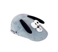Distressed 3D Dog Ear Newsboys Hat Adjustable Women Sunproof Hat Breathable Hat Long Brims Travel Hat