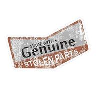 Distressed Aged GENUINE STOLEN PARTS Motif Funny Rat look Vinyl Car Sticker Bomb Decal Vinyl 145x83mm approx.