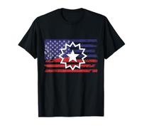 Distressed American Flag of Juneteenth Red White Blue Symbol T-Shirt