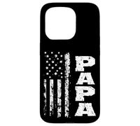 Distressed American Flag Papa Case for iPhone 15 Pro