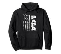 Distressed American Flag Papa Pullover Hoodie