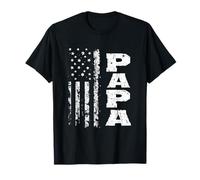 Distressed American Flag Papa T-Shirt
