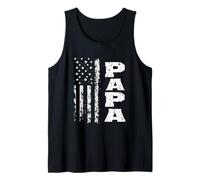 Distressed American Flag Papa Tank Top