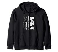 Distressed American Flag Papa Zip Hoodie