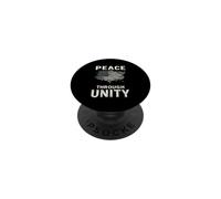 Distressed American Flag - Peace Through Unity PopSockets Adhesive PopGrip