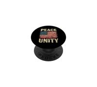 Distressed American Flag - PEACE UNITY PopSockets Adhesive PopGrip