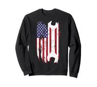 Distressed American Flag Wrench Shirt for Mechanics Sweatshirt