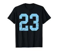 Distressed Baby Blue Number 23 Jersey Player Uniform #23 Value Graphic T-Shirt, Men, Black, L