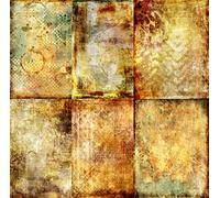 Distressed Background Rice Paper, 20.32 x 26.67 cm - 6 x Different Printed Mulberry Paper Images 30gsm Visible Fibres for Decoupage Crafts Mixed Media Collage Art