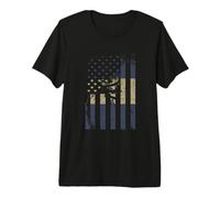 Distressed Barbados Flag Over American Flag Premium T-Shirt