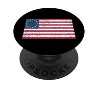 Distressed Betsy Ross Flag Shirt - Betsy Ross Flag PopSockets Adhesive PopGrip