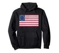 Distressed Betsy Ross Flag Shirt - Betsy Ross Flag Pullover Hoodie