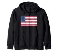 Distressed Betsy Ross Flag Shirt - Betsy Ross Flag Zip Hoodie