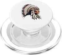 Distressed Big Indian Chief Biker PopSockets PopGrip for MagSafe
