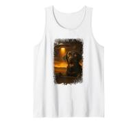 Distressed Black Labrador UFO Selfie Invasion Alien Novelty Tank Top