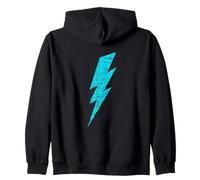 Distressed Blue Lightning Bolt - Minimalist Graphic Unisex Zip Hoodie