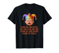 Distressed Born Stage Fools King Lear Shakespeare Quotation T-Shirt