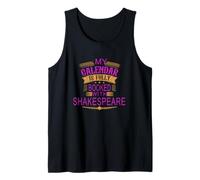 Distressed Calendar Fully Booked Shakespeare Humorous Slogan Tank Top