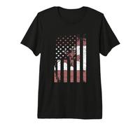 Distressed Canadian Flag Over American Flag Premium T-Shirt