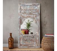 Distressed Carved Leaner Mirror - Multi-Color - Wooden - 85cm x 180cm