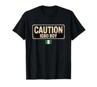Distressed Caution Igbo Boy Nigerian Heritage Pride T-Shirt