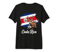 Distressed Costa Rica Flag Deer Country Pride Premium T-Shirt