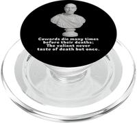 Distressed Cowards Valiant Taste Julius Caesar Quote Tragedy PopSockets PopGrip for MagSafe